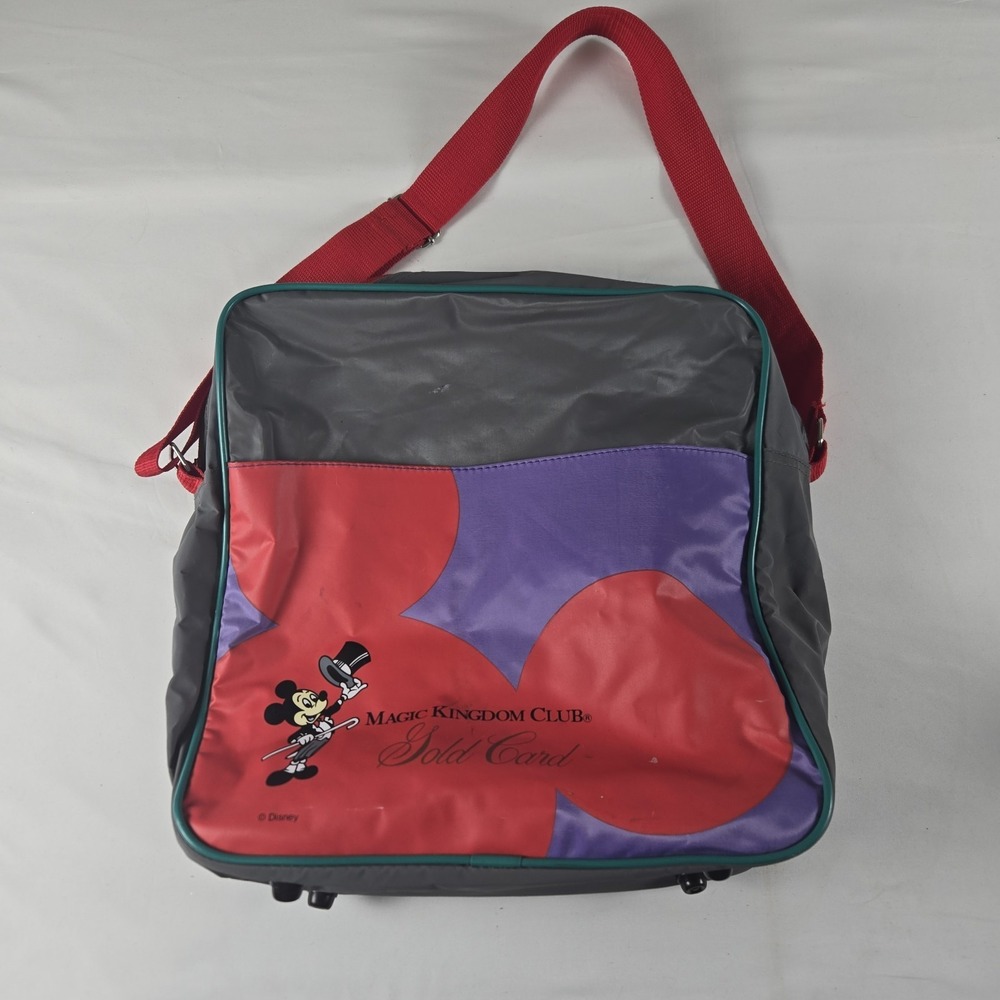 Vintage Disney Magic Kingdom Club Tote Bag Gray Red Purple Travel